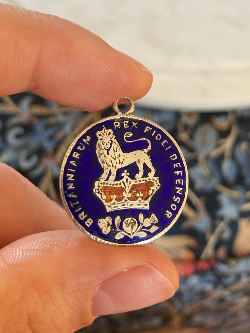 Antique 1825 Georgian Enameled Love Token Coin Charm